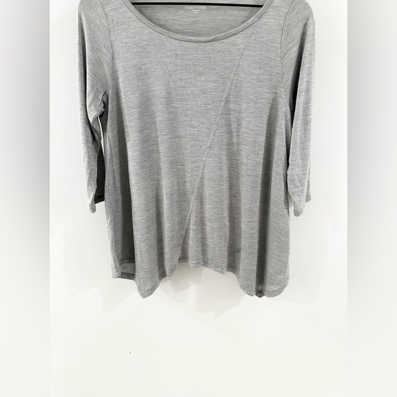 Eileen Fisher 3/4 Sleeve Asymmetric Hem Silk Cotton Tunic Gray Size Small - Picture 4 of 6
